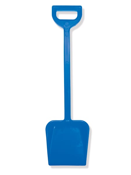 Blå skovl til børn med langt håndtag